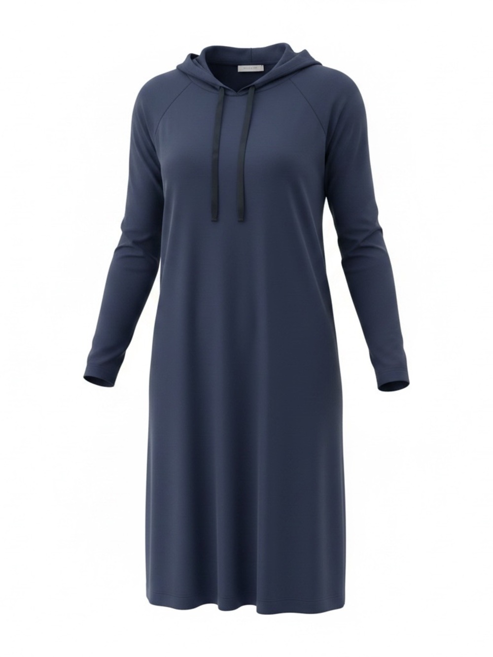Cozy Earth Long Sleeve Hooded Bamboo Dress in Navy XXXL
